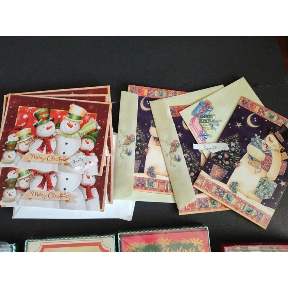140 pcs vintage Christmas holidays postcards 70 cards + 70 envelopes, assorted